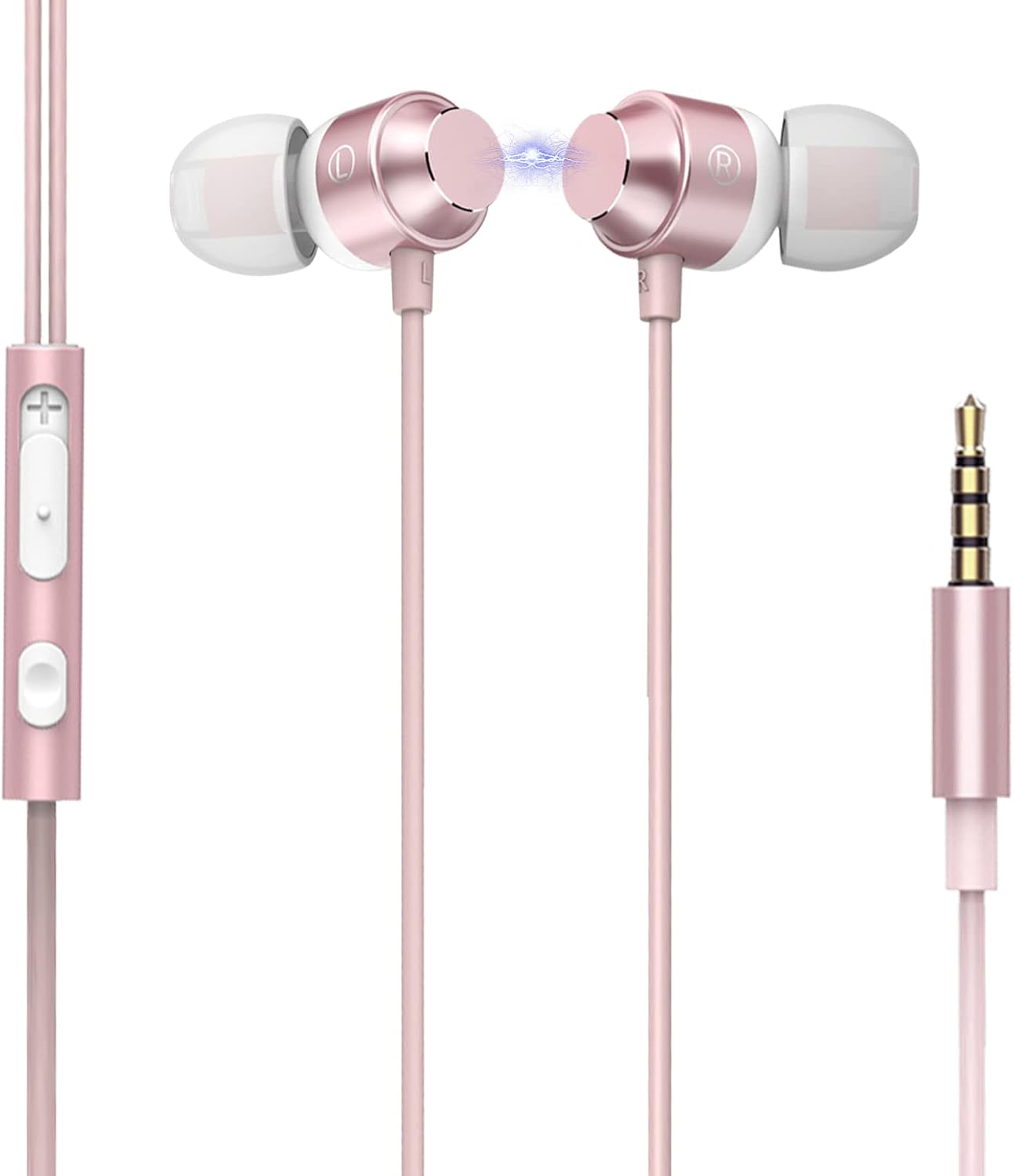 【2026改良型】イヤホン 有線 マイク付き HIFI音質 3.5mmジャック 音量調整 リモコン付き 騒音低減 通話対応 カナル型 軽量 在宅勤務 パソコン イヤフォン/Switch/iPad/PC/多機種対応 ZOOM会議/YouTube視聴に適用（ピンク）