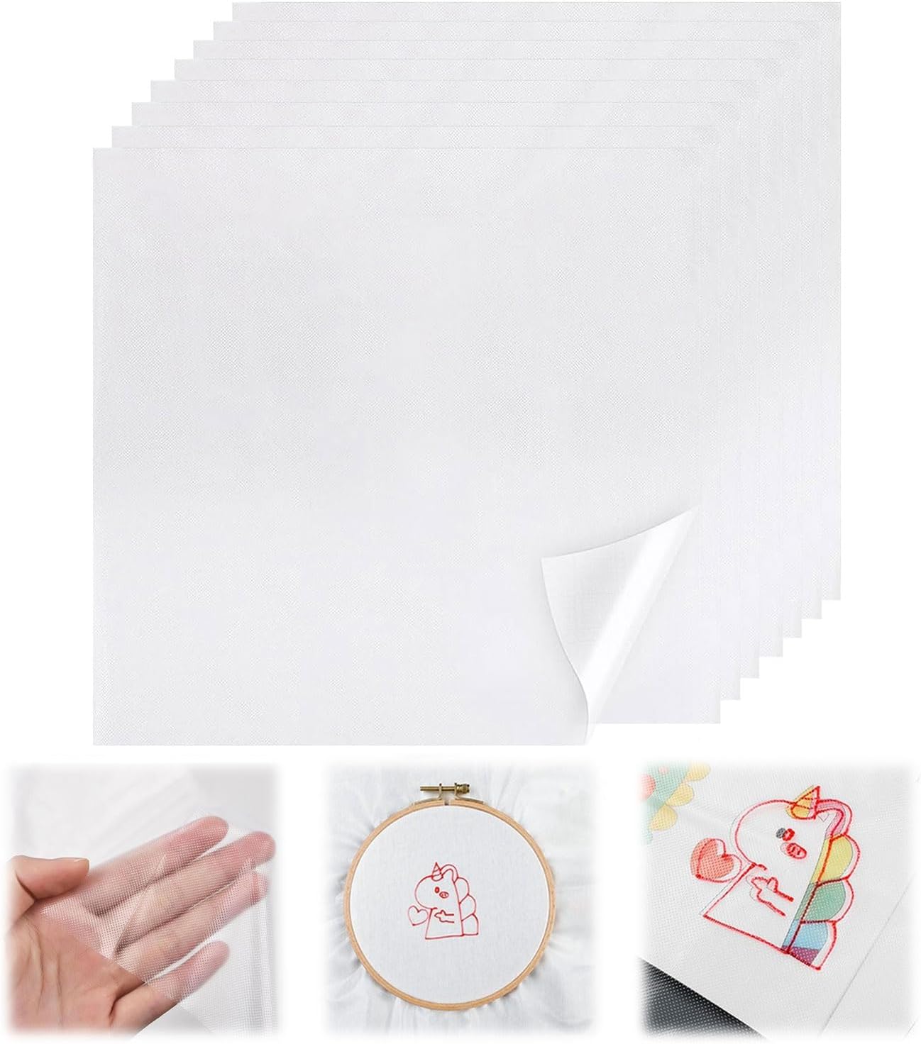 水に溶ける刺繍シート 刺繍に 25*25cm/50*50cm DIY 手芸用品 透明フィルム 水でとける 下絵シート 使いやすい ハンドメイド (25*25cm（8シート）)