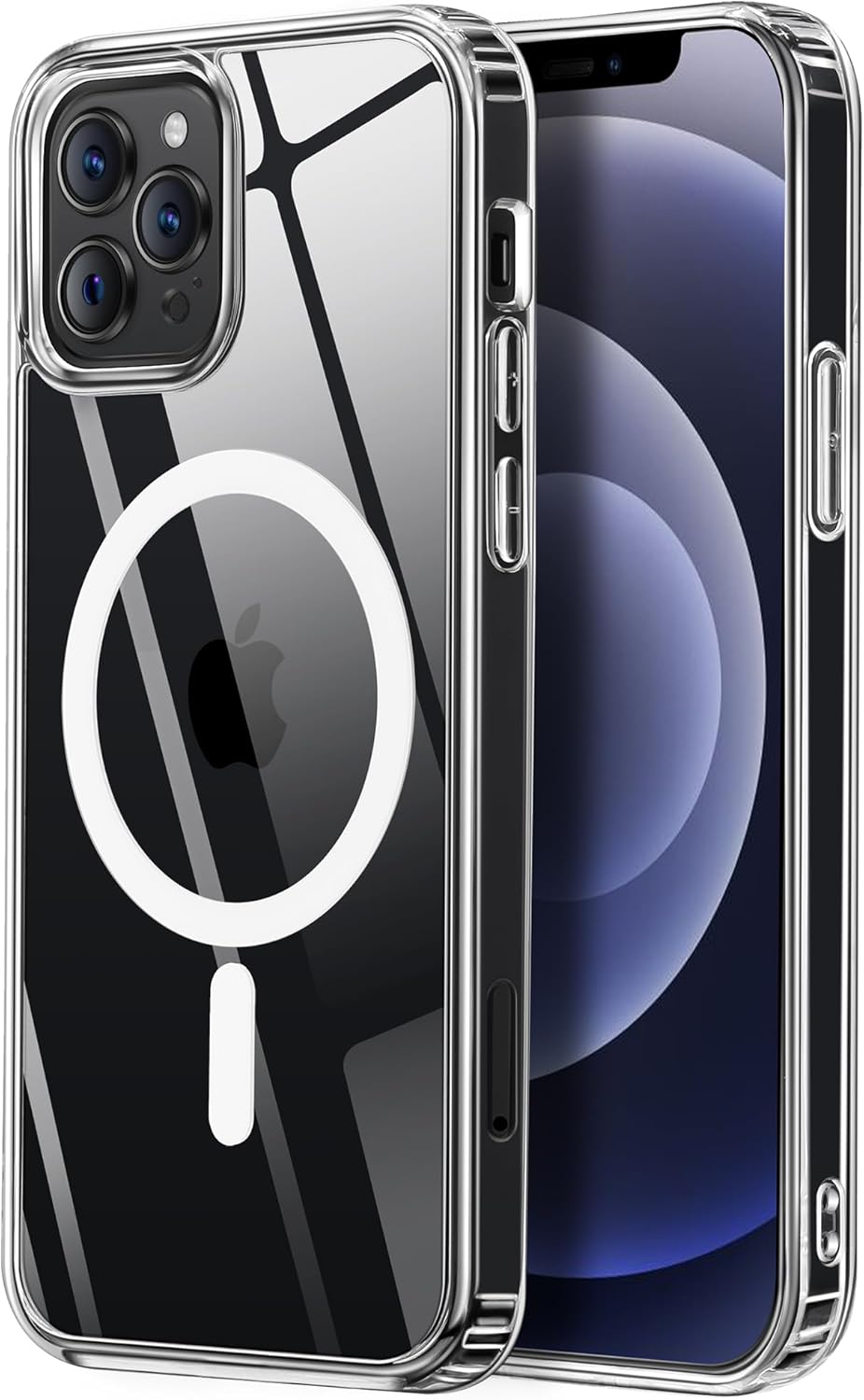 【米軍規格・MagSafe対応】Gtsoho iPhone 13 Pro Max 用 ケース 透明 米軍規格 耐衝撃 マグネット搭載 マット感 黄ばみなし ストラップホール付き マグセーフ対応 ワイアレス充電対応 透明な