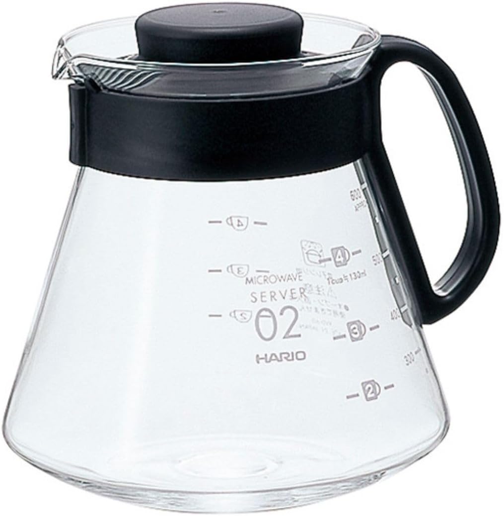 HARIO (ハリオ) V60 レンジサーバー 600ml 2~5杯用 ブラック コーヒーサーバー 耐熱ガラス 日本製 XVD-60B