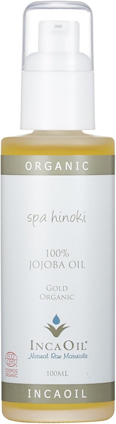 spahinoki オーガニック ホホバオイル 100ml | エコサート認証, ゴールデンホホバオイル, インカオイル, 未精製, ガラス瓶