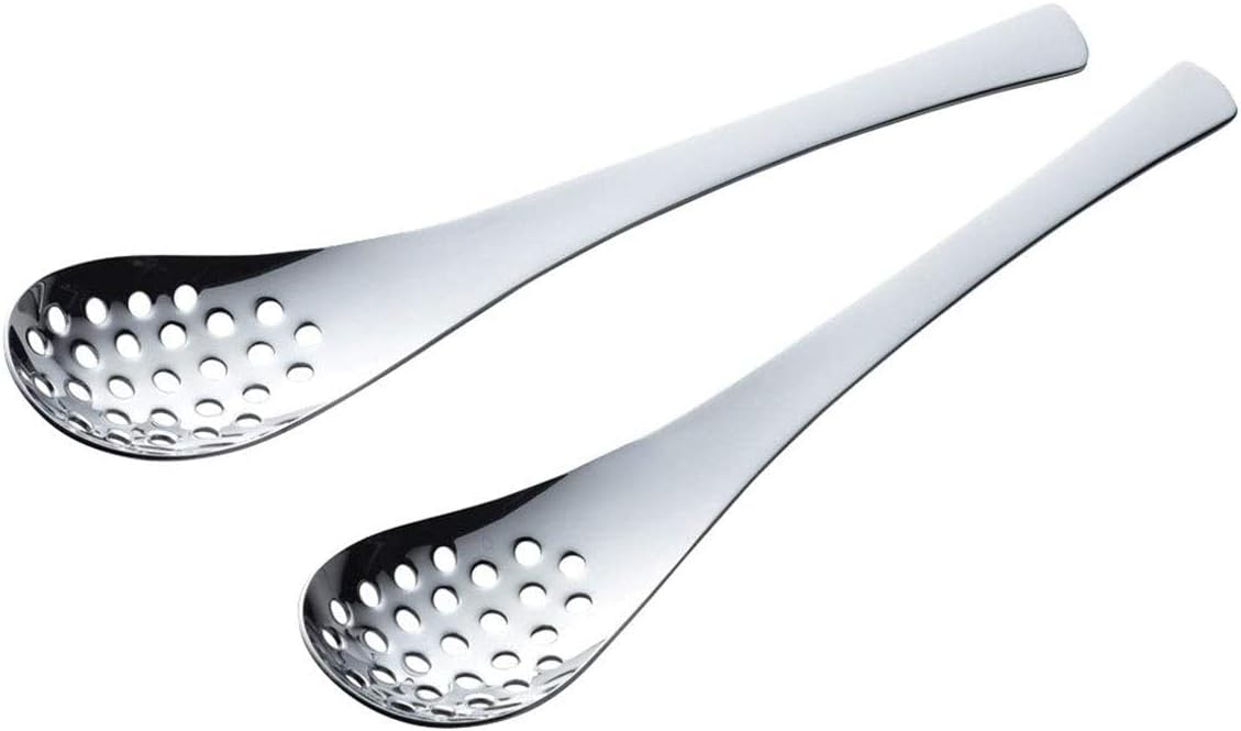 下村企販 レンゲ スプーン 穴あき 2本組 【日本製】 食洗機対応 18-8ステンレス 全長18cm 汁を切ってすくえる 錆びにくい ラーメン 湯豆腐 豆 缶詰め マッシャー代わりに シンプル おしゃれ 燕三条 38769