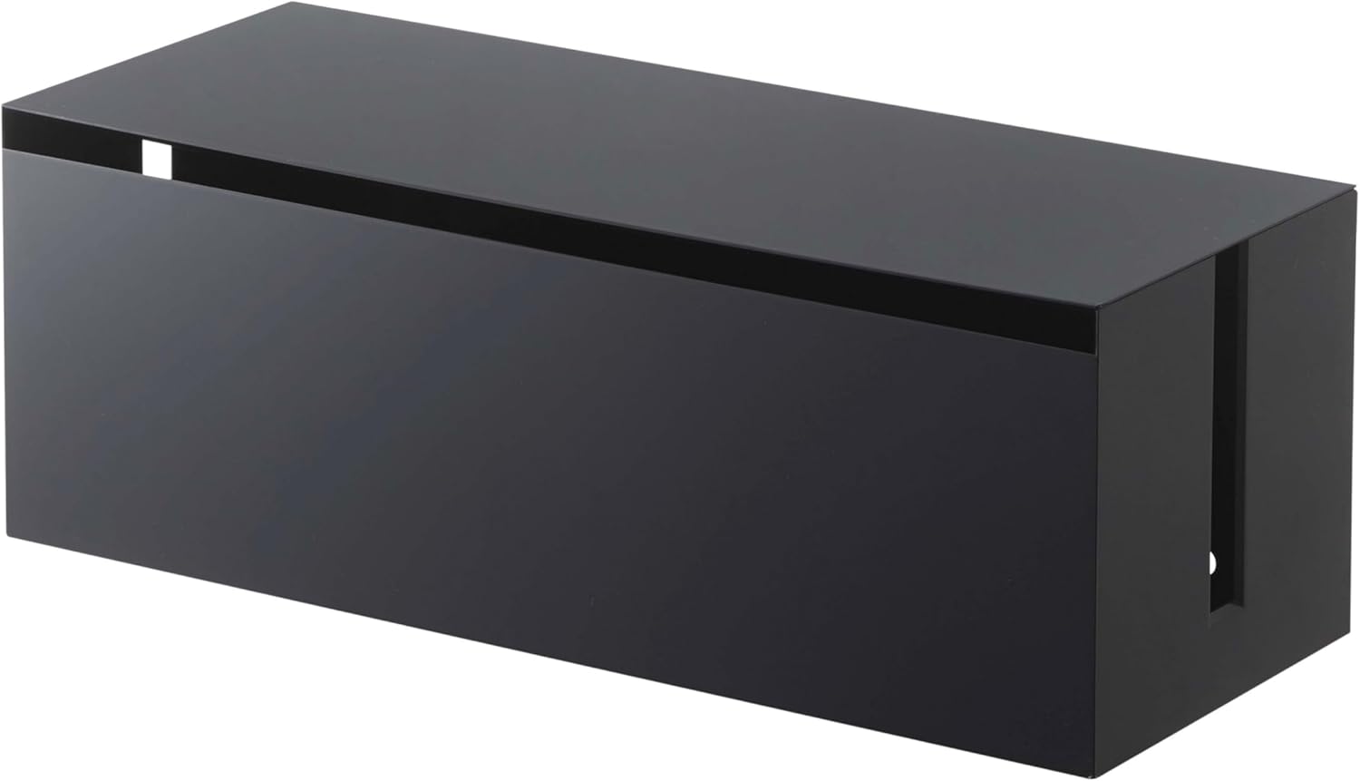 山崎実業(Yamazaki) テレビ裏ケーブルボックス スマート ブラック 約W40XD15.5XH14.5cm スマート ケーブル収納 簡単開閉 4988