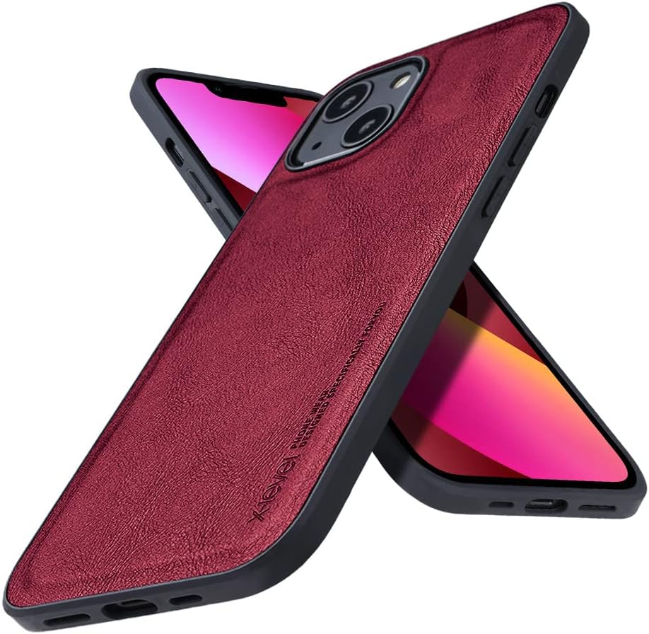 【X-level】iphone 13 Mini 用 ケース 耐衝撃 カバー【Earl3シリーズ】 滑り止め 指紋防止 レンズ保護 ワイヤレス充電対応 シンプル アイフォン13 用 ケース フィット感 iphone 13 用 カバー 5.4インチ, レッド