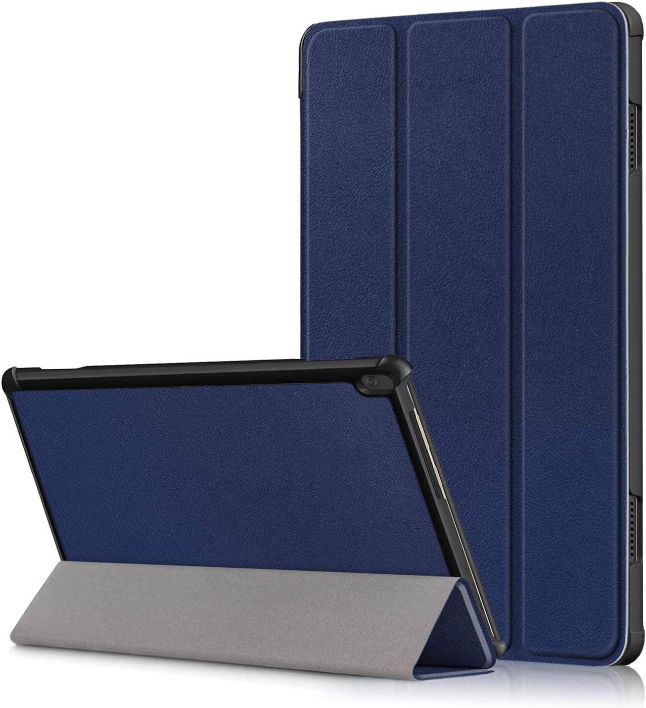 Lenovo Tab B10 10.1インチ 専用ケース JACRON FOR Lenovo Tab B10 10.1 カバー PUレザー スタンド機能 タブレットケース 手帳型 保護カバー 超軽量 耐衝撃 耐汚れ 耐久性 全面保護 スタンドケース (紺)