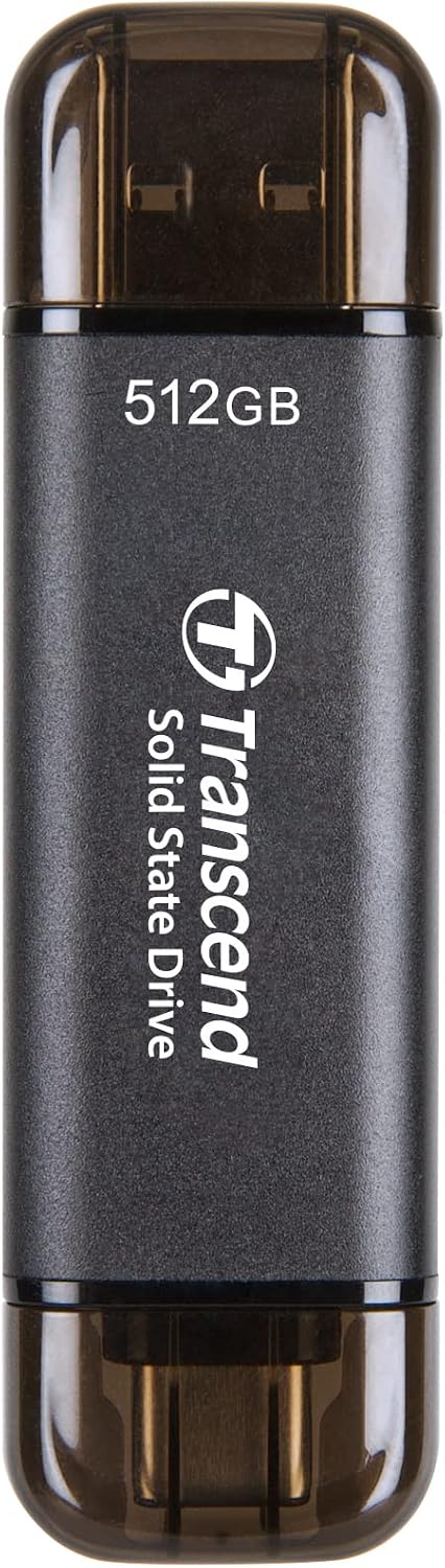 トランセンドジャパン トランセンド ポータブルSSD 512GB 高速 最大1050 MB/s 超小型,軽量11g Type-A/Type-C 両対応 PS4/PS5 動作確認済 USB 10Gbps TS512GESD310C