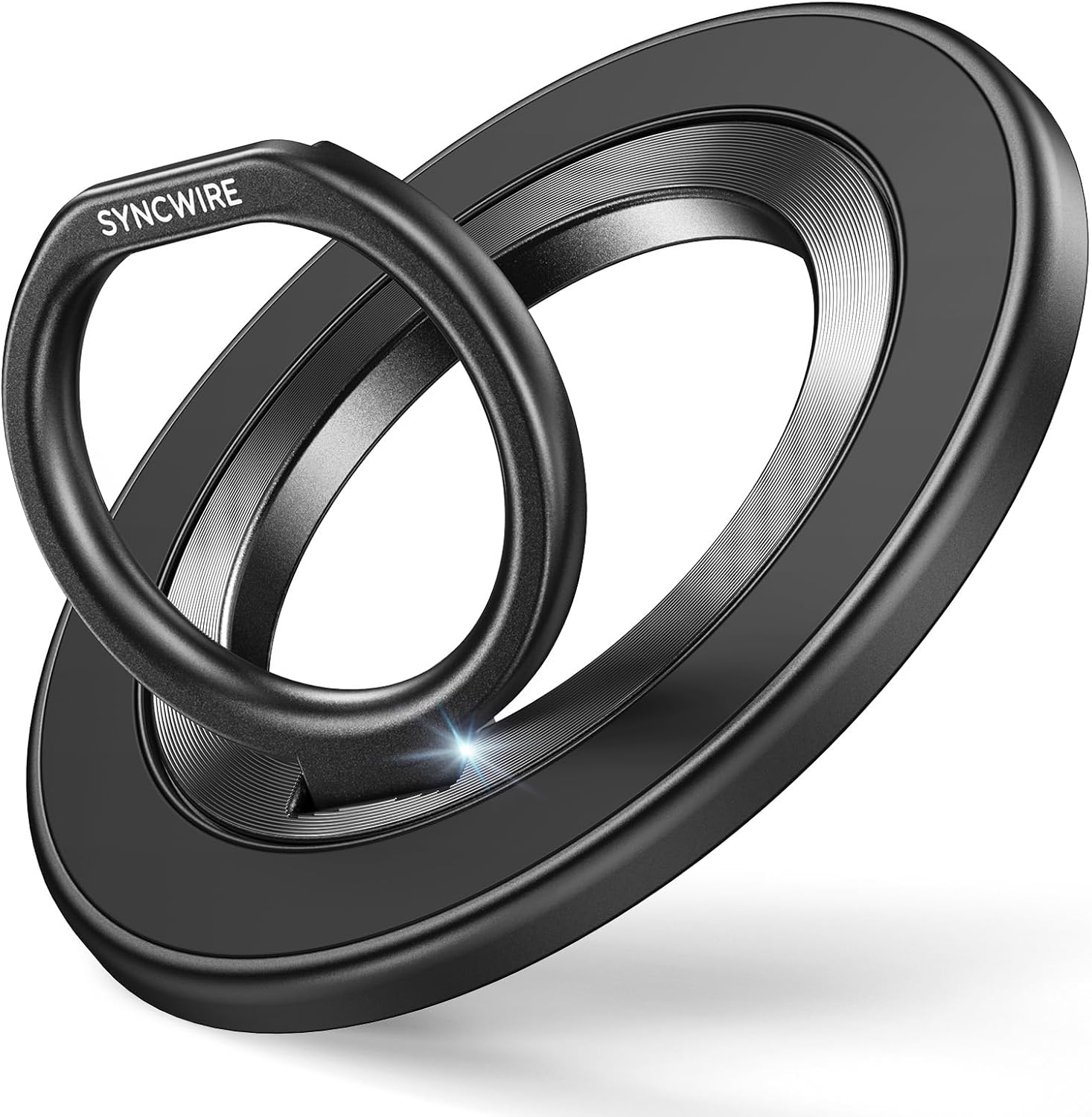 【360度回転】SYNCWIRE 両面マグネット MagSafe リング スマホリング 超强磁力 マグセーフ リング マグネット バンカーリング 超強力 薄型 角度調節可能 簡単着脱 iPhone 16 Pro Max 15 14 13 12 などに対応 アンドロイド 全機種対応 2枚メタルリング付
