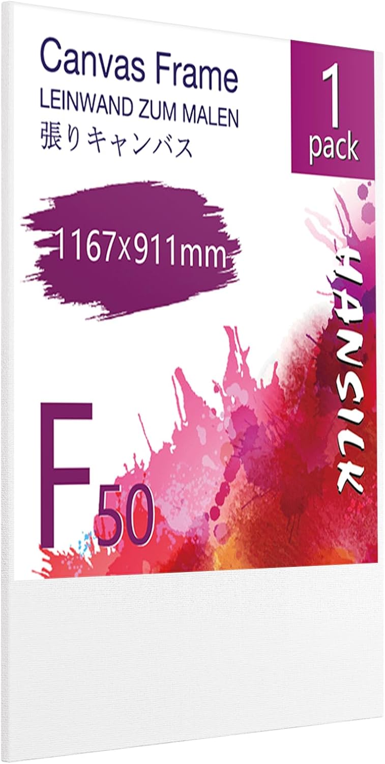 HANSILK キャンバス 張りキャンバス F50 1167mmx911mm 1枚 キャンバス絵 パネルボード 画材 中目 化繊綿 美術装飾 ギャラリー用 油彩・アクリル兼用