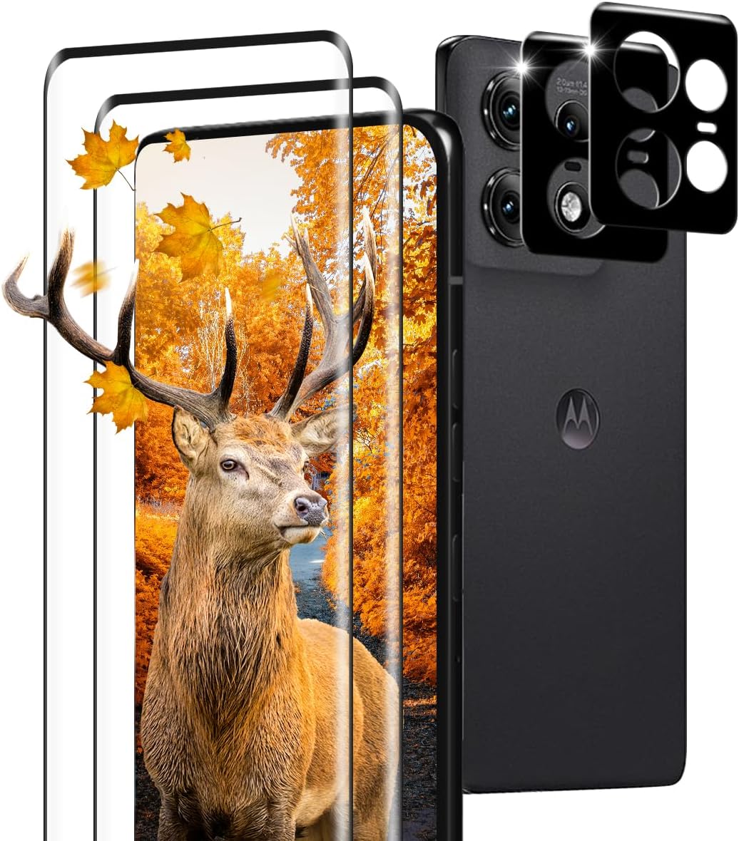 用 Motorola Edge 50 pro/Edge 50s Pro ガラスフィルム 2枚 + 2枚 カメラ保護フィルム 日本旭硝子製 9H強度