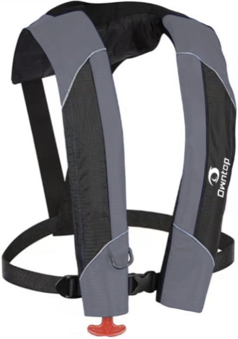 Owntop ライフジャケット 手動膨張 D型救命胴衣 サイズ調節可能 浮力150N 大人用 コンパクト 軽量 耐久性 防水 セーリング カヤック 水泳 ボート 釣り
