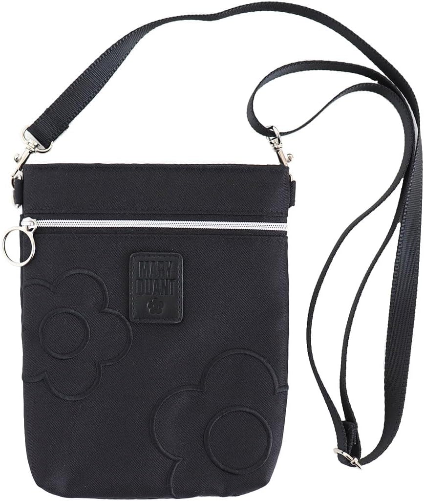 MARY QUANT (マリークヮント) ショルダーポーチ (ブラック) スマホショルダー スマホポーチ ポシェット ポケットプラス (約19cm×13cm×2cm) 000846-0001-02