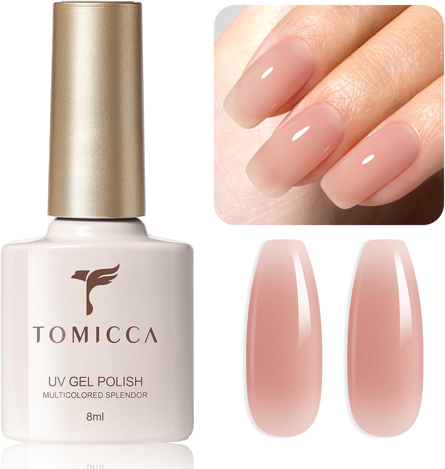 TOMICCA ジェルネイル ピュアカラージェル 単色 ジェルネイルポリッシュ 8ml UV/LED対応 ポリッシュタイプ 初心者＆プロ適用 (ダークヌード)