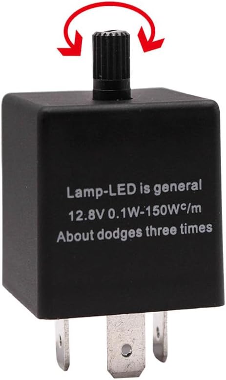 ハロゲン LED 対応 【3ピン】【１個】 ハイフラ防止 IC ウインカーリレー 12V 150W CF14 点滅速度調節可能 アンサーバック 対応 ワンタッチウィンカー機能 LEDバルブ 交換 (12V 150W CF14 点滅速度調節)