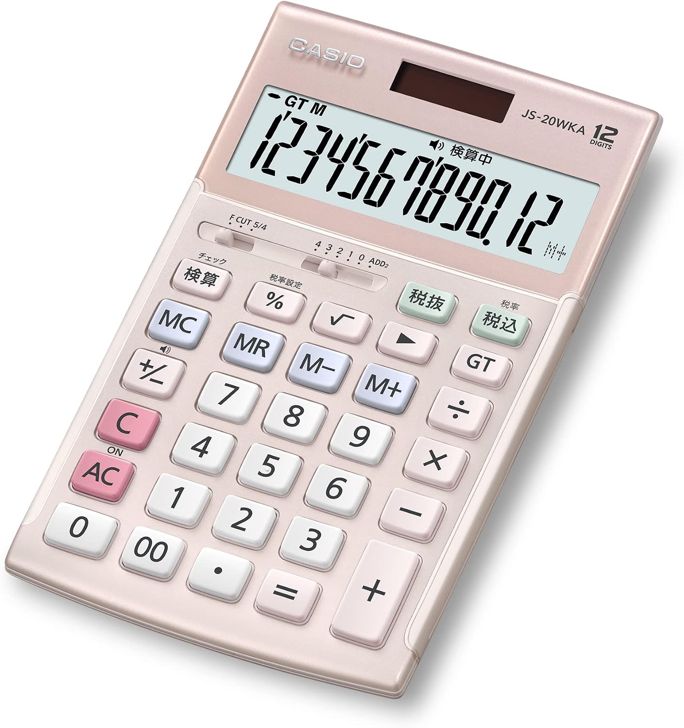カシオ 本格実務電卓 12桁 検算機能 ジャストタイプ ピンク JS-20WKA-PK-N グリーン購入法適合 エコマーク認定